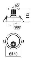 XDRILL RIM REC. FITTING 1x9W 220-240V AC