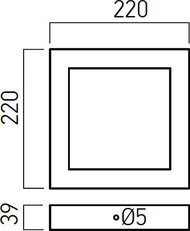 XFORM SQ. SURF. FITTING  22W 220-240V AC