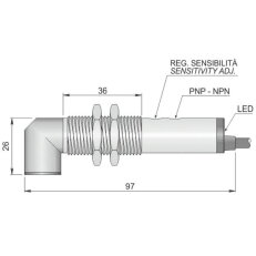 Optoelektronický senzor d18 mm AECO FT18SM-CP50 90 LC10