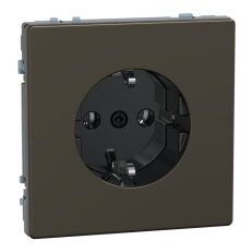 Zásuvka SCHUKO, Merten System D, bezšroubová, mocca kovová, 16 A, 250 V, kov