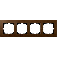 Krycí rámeček, Merten M-Plan dřevo, čtyřnásobný, walnut SCHNEIDER MEG4054-3473