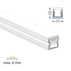 Přisazený PMMA vlhkotěsný profil PA, 12x12mm, mléčný difuz, 2m