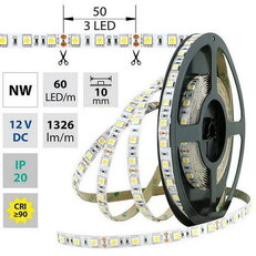LED pásek SMD5050 NW, 60LED/m, 14,4W/m, 1296lm/m, IP20, DC 12V, 10mm, 50m