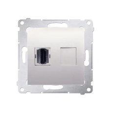 Zásuvka HDMI, (strojek s krytem) krémová KONTAKT SIMON DGHDMI.01/41