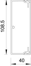 OBO WDK40110LGR Nástěnný a stropní kanál s děrováním dna 40x110x2000 světle šedá