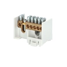 Svorkovnice stoupací HAK/1/25P nekrytá 80A 1pól 1x25mm2 a 6x16mm2 na DIN 1005194
