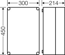 Mi-prázdná skříň, vestavný rozměr 275x425x191mm, průhledné víko HENSEL MI 0310