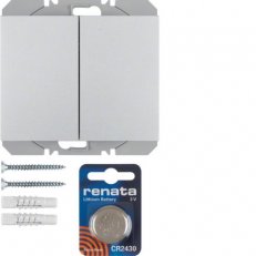 KNX RF tlačítko 2-násobné bateriové ploché quicklink K.5 alu mat lak. 85656277