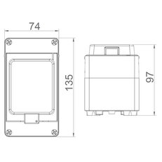 Kryt FlatBOX 5903 IP65 3mod. na omítku průhl. dveře 135x74x97mm FAMATEL 5903