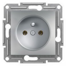 Asfora Zásuvka 2P+PE 250V 16A, alu SCHNEIDER EPH2800161