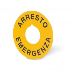 Žlutý bezpečnostní štítek pr. 60mm (emergency) pro sérii TOP22 SCAME 590.PTE/A