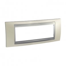 Unica Top rámeček šestimodulový Opal Titanium/Aluminium SCHNEIDER MGU66.106.095