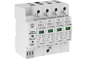 OBO V20-C 4+AS-280 Svodič přepětí, typ 2, 4P s akust.sig., 280V
