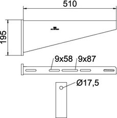 OBO AW 80 51 FT Nástěnný výložník B510mm Ocel žár.zinek