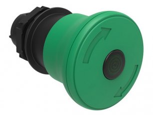 Lovato LPCBL6643 Plastová hlavice prosvětlovací s hřibovým knoflíkem 40mm zelená