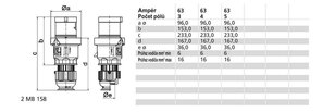 Vidlice 63A 5p 400V IP44 6h BALS 2155