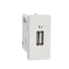 Unica USB 2.0 nabíjecí konektor, 1M, Bílý SCHNEIDER NU342818