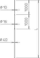OBO 101 3B-5500 Jímací tyč, pro stativ se třemi nohami, 5500mm, Hliník, Alu