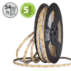LED pásek COB WW, 480LED/m, 15W/m, DC 24V, 1455lm/m, CRI90, IP20, 10mm, 50m