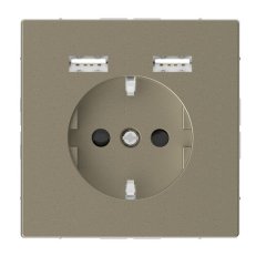 Zásuvka Merten D-Life SCHUKO 250V + 2xUSB 2.4A 16A Sahara SCHNEIDER MTN2366-6033