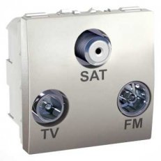 Unica R/TV/SAT zásuvka s F-konektorem, koncová, Aluminium SCHNEIDER MGU3.450.30