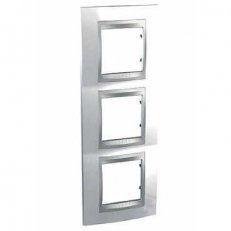 Schneider MGU66.006V.092 Krycí rámeček Top trojnásobný vert., Top White/alu
