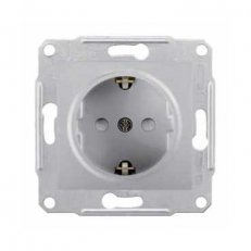 Sedna Zásuvka Schuko 2P+PE, clonky, Aluminium SCHNEIDER SDN3000160