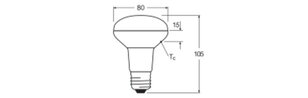 Světelný zdroj LEDVANCE LED R80 P 8.5W 827 E27