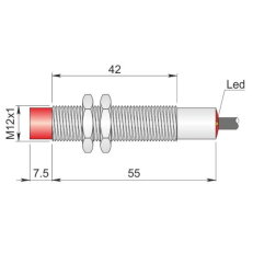 Indukční senzor d12 mm - Atex prach AECO SI12-CE4 PNP NC AD3 LC5