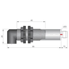 Optoelektronický senzor d18 mm AECO FT18-ABE-90 H