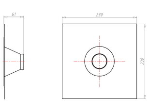 Těsnící manžeta Vlies-Butyl 230x230x50mm pro vedení d50-75mm KAISER 9089-52