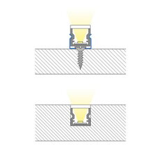 Přisazený PMMA vlhkotěsný profil PA, 12x12mm, mléčný difuz, 2m