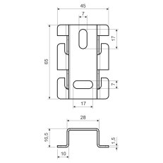 Nerezový závěs pro drátěné žlaby KOPOS INOXDZZ_IX