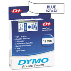 S0720540 45014 DYMO páska D1 plastová 12mm, modrý tisk / bílý podklad, návin 7m