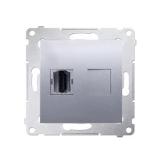 Zásuvka HDMI, stříbrná matná metalizované KONTAKT SIMON DGHDMI.01/43