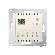 Termostat s displejem, vestavěný senzor teploty, 16(2) A, 230V~, krémová