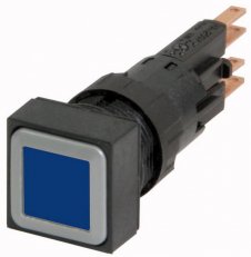 Eaton Q18LTR-BL/WB Ovládací hlavice,18x18, aretace, se žárovkou 24 V,IP65, modrá