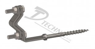 DUD b. vrut 100 Cu Držák ochr.úhelníku do dřeva - vrut 8x100 DT TECHNIC 300250
