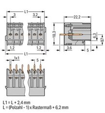 Konektor s pájecími piny THT, pájecí kontakt 1,0x1,0 mm, rovné, šedá 3pól.