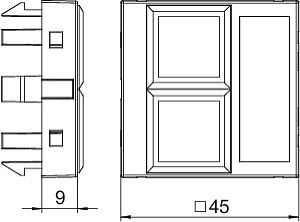 OBO DTG-02LE RW1 Nosiče datové techniky 45x45mm čistě bílá Polykarbonát PC