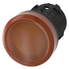 světelná signálka, 22 mm, kulatá, materiál: plast, amber, čočka, hladká