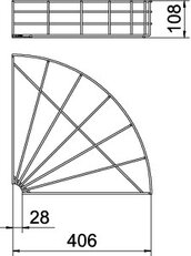OBO GRB 90 140 FT Oblouk mřížových žlabů 90°, 105x400, Ocel, žárově zinkováno