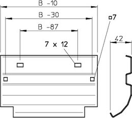 OBO LAB 20 FT Odbočný plech pro kabelové žebříky B200mm Ocel žárově zinkováno