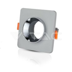 GU10 Fitting Concrete Metal Grey Recessed Light With Chrome Bottom Square VT-862