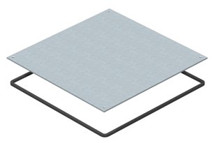OBO DUF 250-2 Plné víko UZD250-2/3 pro mokrou údržbu 282x282x4 Ocel