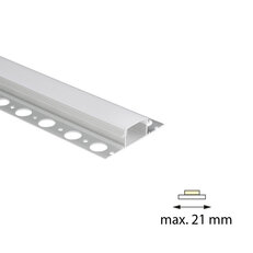 Hliníkový profil pro sádrokarton AX, 62x14mm, mléčný difuz., 2m
