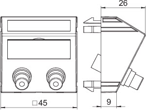 OBO 6105078 multimed.nosič Audio-Cinch MTS-2R F RW1