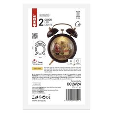 LED dekorace vánoční sněžítko budík, 19 cm, 3x AA, vnitřní, teplá bílá, časovač