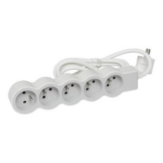 PRODLUŽOVACÍ PŘÍVOD ZÁSUVKA 5X2P+T, KABEL 1,5 M, BÍLÁ/SVĚTLE ŠEDÁ LEGRAND 049481