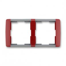 ELEMENT Dvojrámeček vodorovný karmínová/led. šedá ABB 3901E-A00120 24